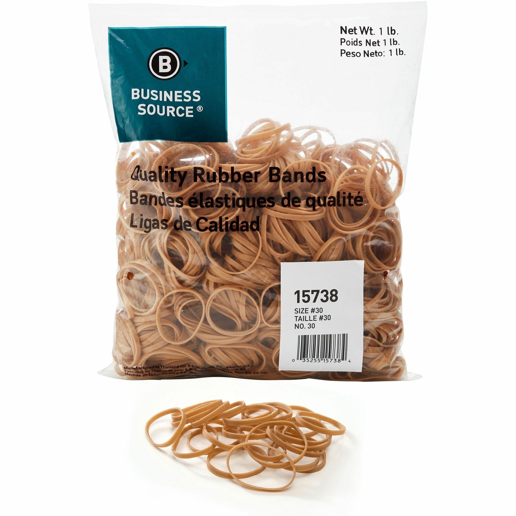 Business Source Quality Rubber Bands - Size: #30 - 2" Length x 0.1" Width - Sustainable - Rubber - Crepe - 1150 / Pack