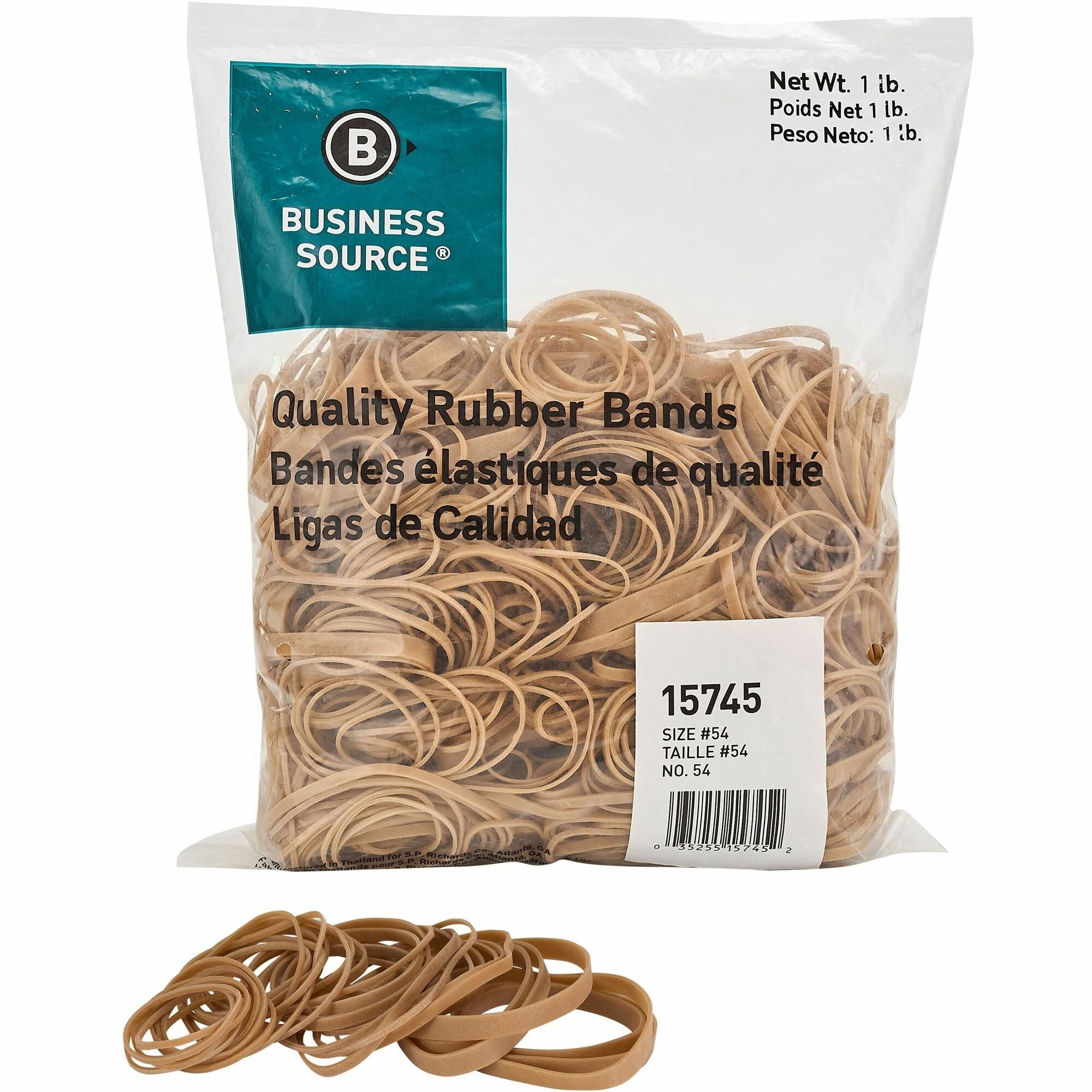Business Source Quality Rubber Bands - Size: Assorted - Sustainable - Rubber - Crepe - 1 Pack