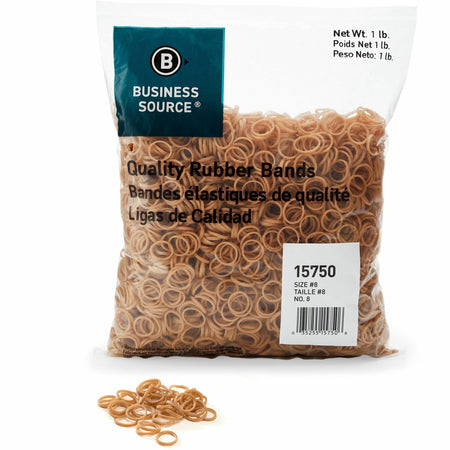 Business Source Quality Rubber Bands - Size: #8 - 0.9" Length x 0.1" Width - Sustainable - Rubber - Crepe - 5200 / Pack
