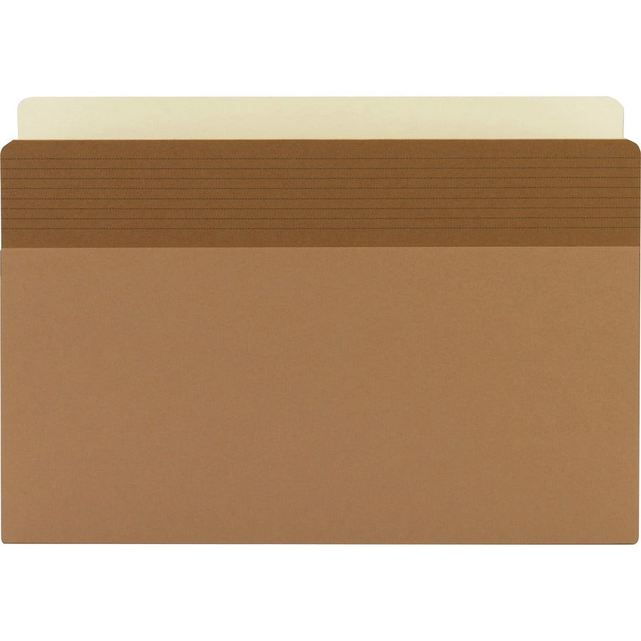 Business Source Straight Tab Cut Legal Recycled File Pocket - 8 1/2" x 14" - 3 1/2" Expansion - Redrope - Redrope - Tear Proof, Tyvek Gusset, Reinforced Gusset - 30% Recycled - 25 / Box