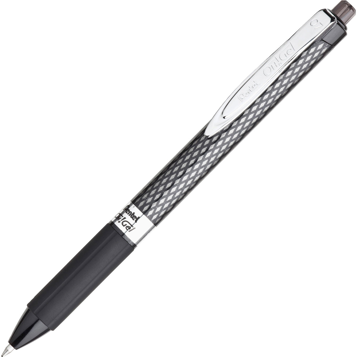 Pentel OH! Medium Point Gel Pens - 0.7 mm Medium Pen Point - Black Ink - Gel-based - Carbon Fiber Barrel - 1 Dozen