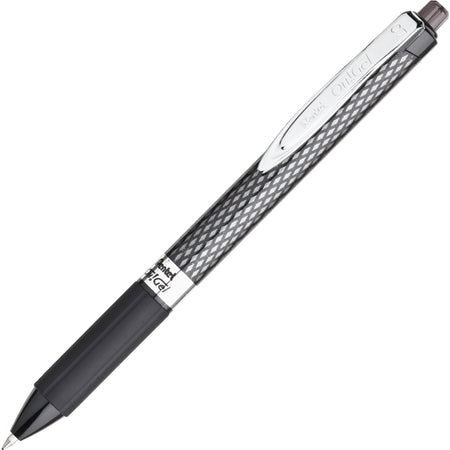 Pentel OH! Medium Point Gel Pens - 0.7 mm Medium Pen Point - Black Ink - Gel-based - Carbon Fiber Barrel - 1 Dozen