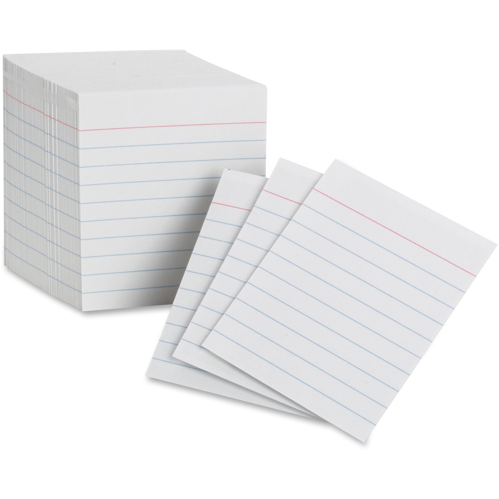 Oxford Mini Ruled Index Cards - 200 Sheets - Both Side Ruling Surface - Ruled Red Margin - 85 lb Basis Weight - 3" x 2 1/2" Sheet Size - White Paper - Acid-free - 200 / Pack
