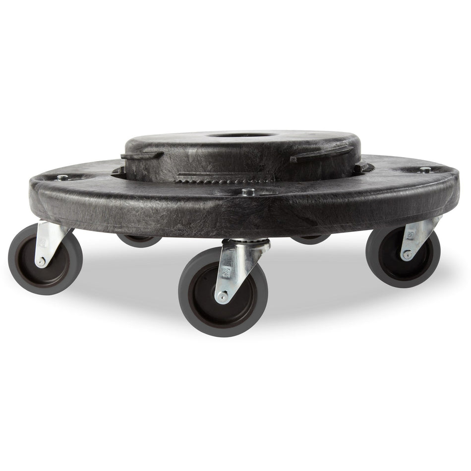 Rubbermaid Commercial Brute Quiet Dolly - 350 lb Capacity - Plastic - 6.60" Height - Black - 1 Each