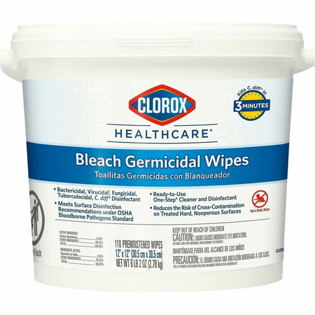 Clorox Healthcare Bleach Germicidal Wipes Bucket - 2000