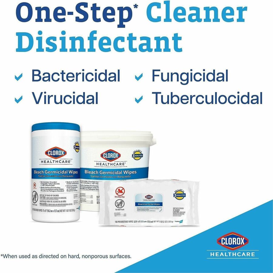 Clorox Healthcare Bleach Germicidal Wipes Bucket - Alternate-Image3