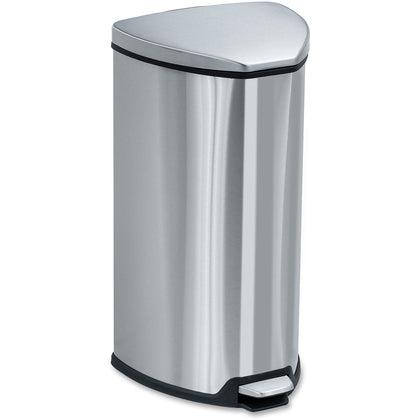 Safco Hands-free Step-on Stainless Receptacle - 7 gal Capacity - Waste Containers & Lids