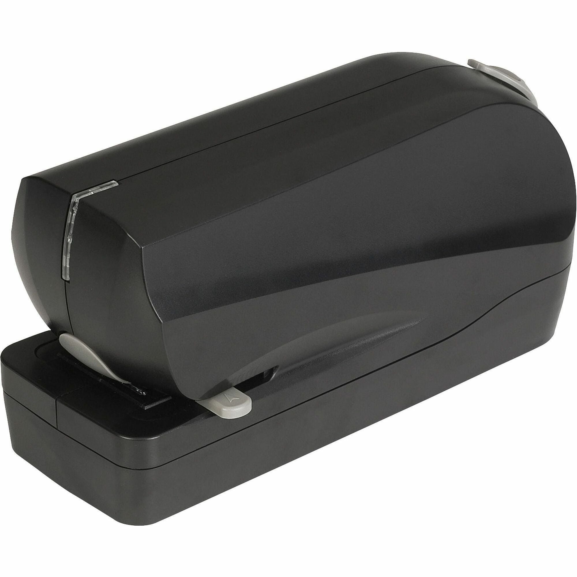 Business Source Electric Flat Clinch Stapler - Staples Upto 20 Sheet of 20lb Paper - Holds Upto 210 Staple - Full Strip - 6 x AA Battery Included - Black - 1 Each