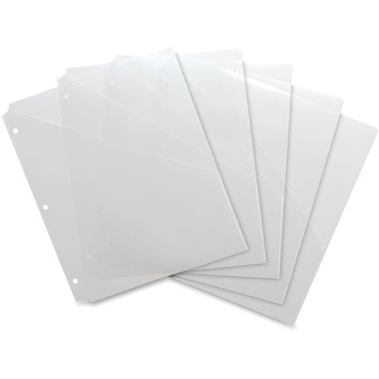 Business Source Poly Binder Pockets - Clear 40-Sheet Capacity