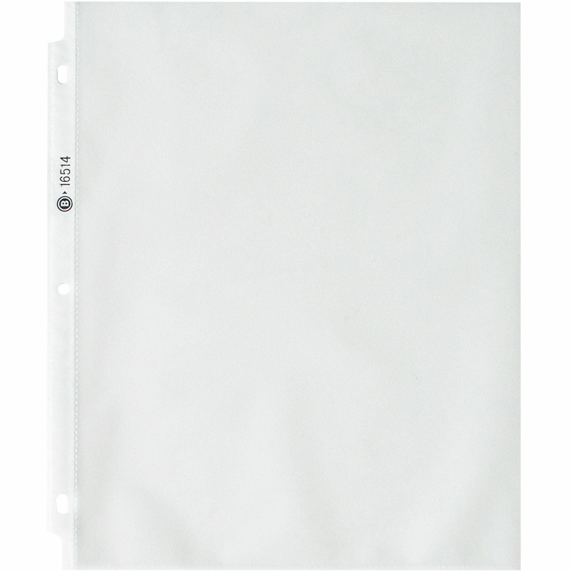 Business Source Nonglare Top-loading Sheet Protectors - 11" Height x 9" Width x 3.3 mil Thickness - For Letter 8 1/2" x 11" Sheet - Rectangular - Non-glare - Polypropylene - 50 / Box