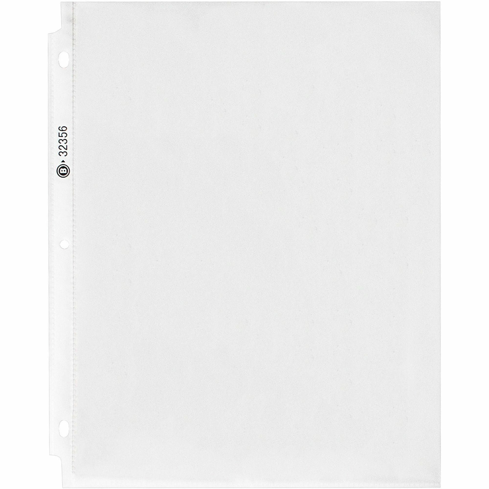 Business Source Nonglare Top-loading Sheet Protectors - 11" Height x 9" Width x 2.4 mil Thickness - For Letter 8 1/2" x 11" Sheet - Rectangular - Clear - Polypropylene - 50 / Pack