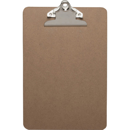 Business Source Mini Clipboard: Standard Metal Clip 6’’ x 9’’ Hardboard - Brown - Clipboards