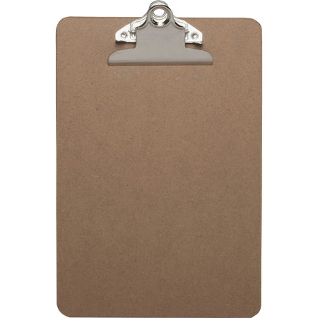 Business Source Mini Clipboard with Standard Metal Clip - Standard - 6" x 9" Sheet Size - Hardboard - Brown - 1 Each