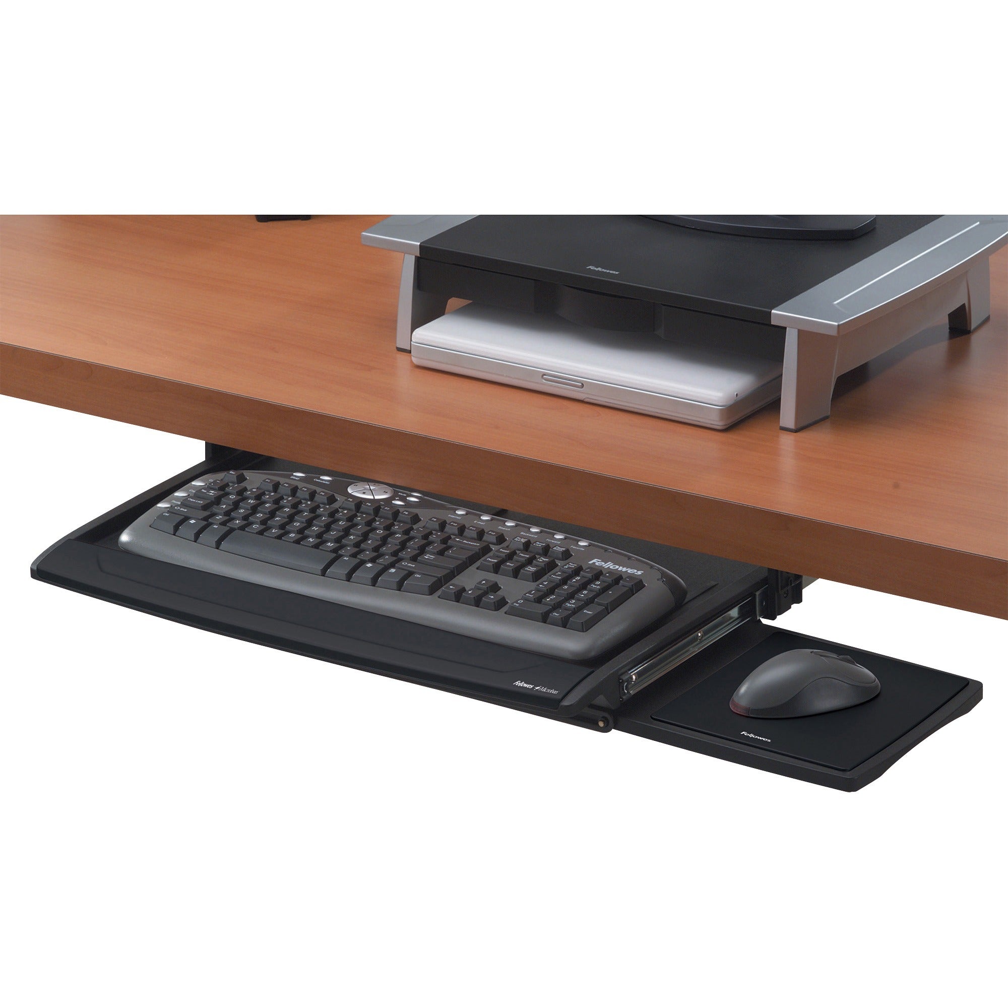 Fellowes Office Suites Deluxe Keyboard Drawer - 2.5" Height x 30.9" Width x 14.1" Depth - Black - 1 Each