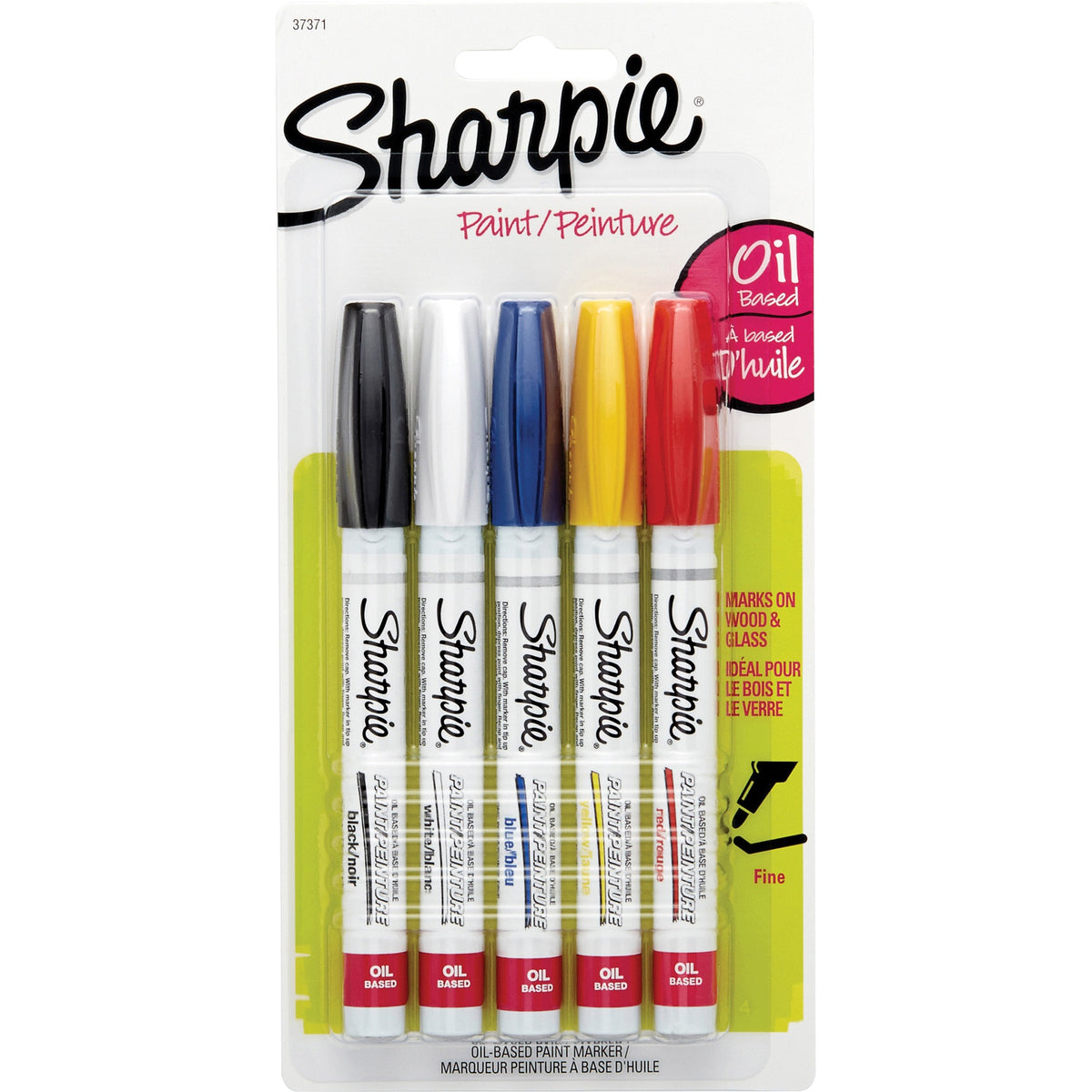 Sharpie Oil-Based Paint Marker - Fine Point - Fine Marker Point - Assorted Ink - Oil Based - 5 / Pack