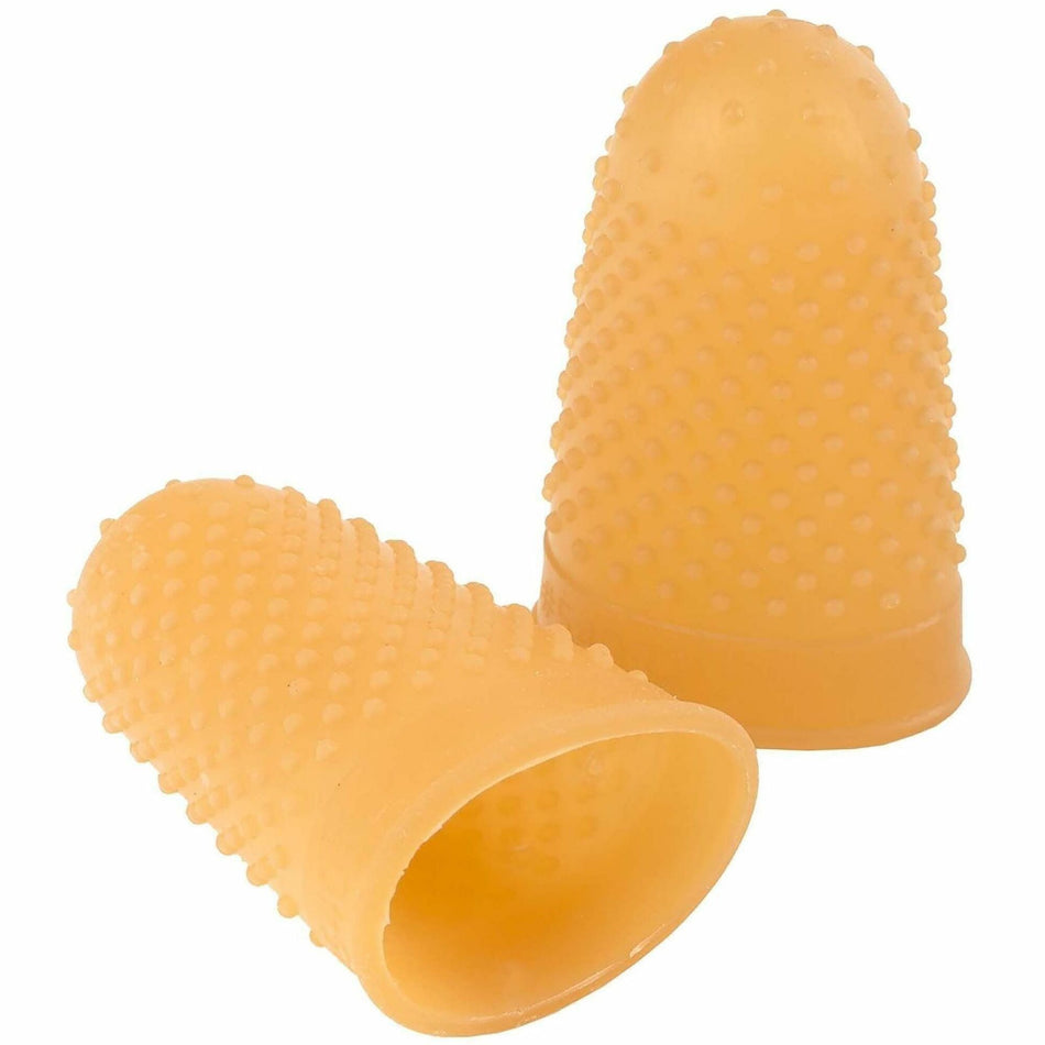 ACCO Rubber Finger Tips - #12 with 0.69" Diameter - Medium/Large Size - Rubber - Amber - 12 / Box