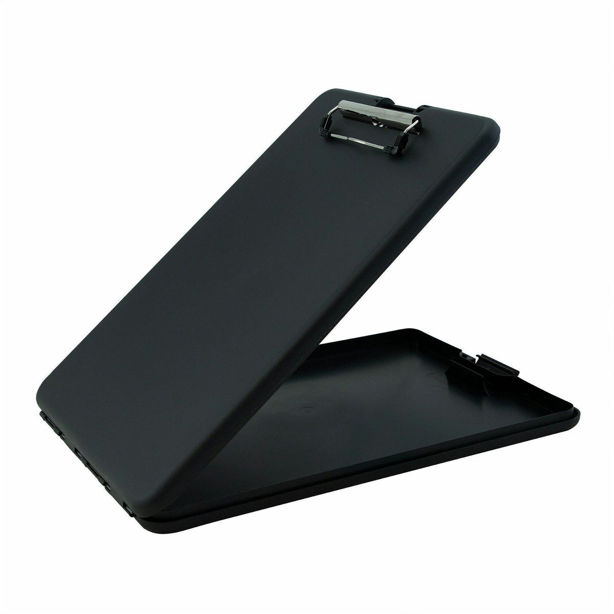 Saunders Slim-Mate Plastic Storage Clipboard - 0.50" Clip Capacity - 9 2/5" x 13 1/2" Sheet Size - Polypropylene - Black - 1 Each