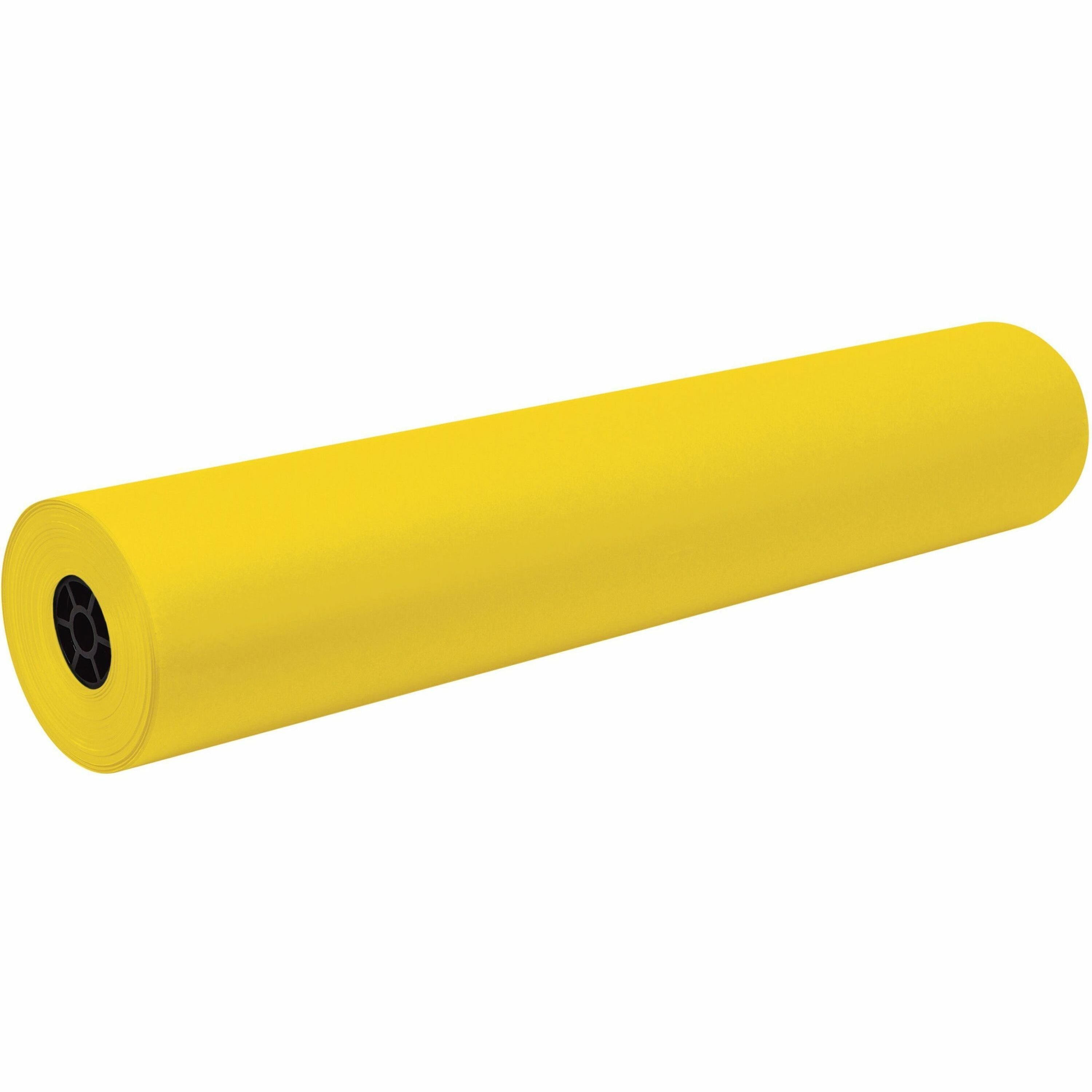 Decorol Flame-Retardant Art Paper Roll - Art, Classroom, Office, Banner, Bulletin Board - 7" Height x 36" Width x 1000 ft Length - Yellow - Sulphite - 1 Roll