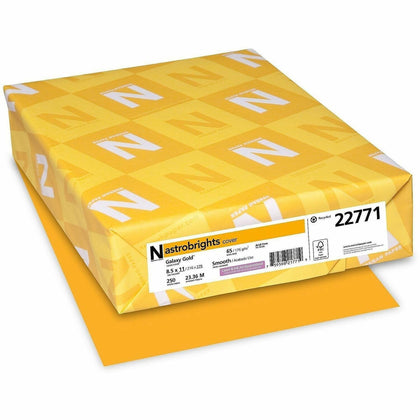 Astrobrights Colored Cardstock - Gold - Letter - 8 1/2" x 11" - 65 lb Basis Weight - Green Seal - Durable, Heavyweight, Acid-free, Lignin-free, Chlorine-free - Galaxy Gold - 250 / Pack