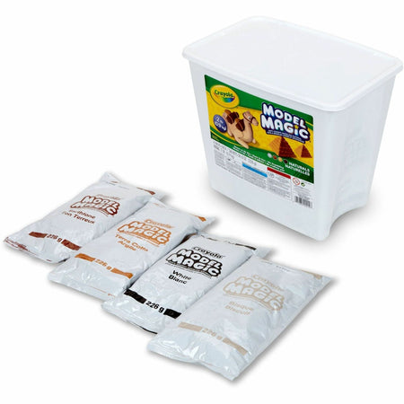 Crayola Model Magic Modeling Material - Project, Sculpture - Assorted, White, Bisque, Earth Tone - 4 / Box