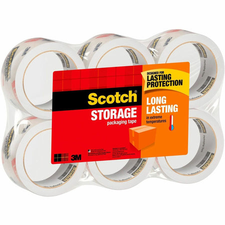 Scotch Long-Lasting Storage/Packaging Tap - 54.60 yd Length x 1.88" Width x 2.4 mil Thickness - 3" Core - Clear - Acrylic - Long Lasting, UV Resistant - For Mailing, Shipping, Packing, Label Protection - 6 / Pack