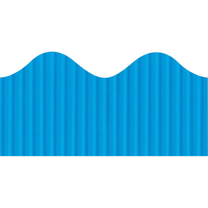 Bordette Decorative Border - Skill Learning: Decoration - Recyclable, Fadeless, Corrugated, Sturdy - 4" Height x 2.25" Width x 600" Length - Brite Blue - Paper - 1 Roll