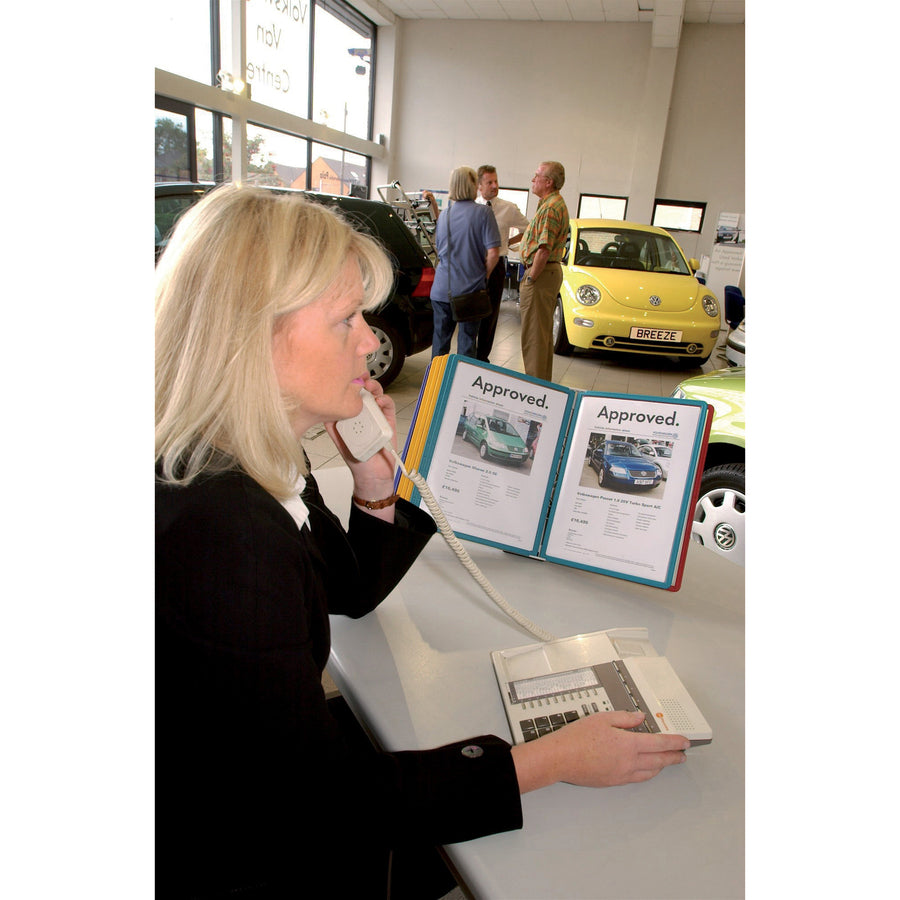 DURABLE Vario Desk Reference System - Desktop - 10 Panels - Support Letter 8.50" x 11" Media - Assorted - 1 Each