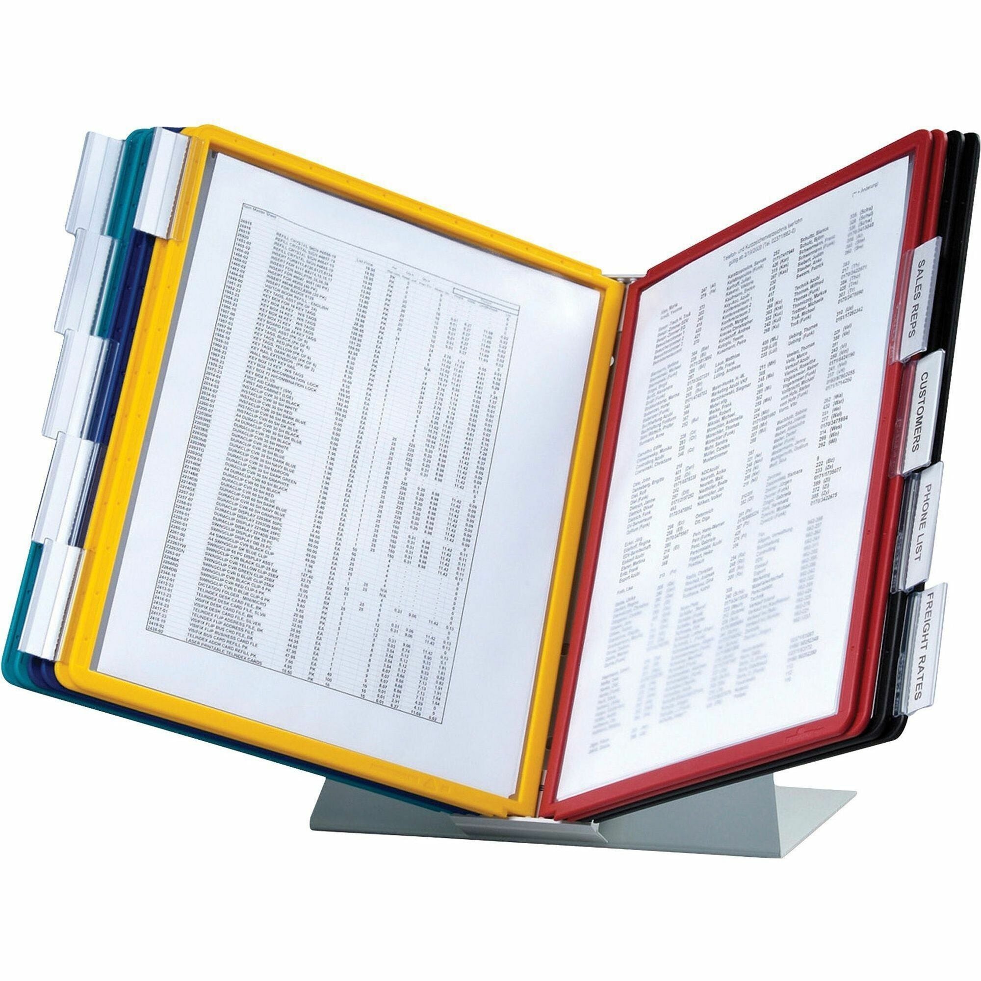 DURABLE Vario Desk Reference System - Desktop - 10 Panels - Support Letter 8.50" x 11" Media - Assorted - 1 Each