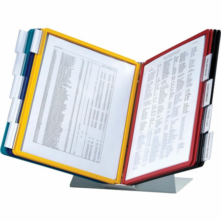 DURABLE Vario Desk Reference System - Desktop - 10 Panels - Support Letter 8.50" x 11" Media - Assorted - 1 Each