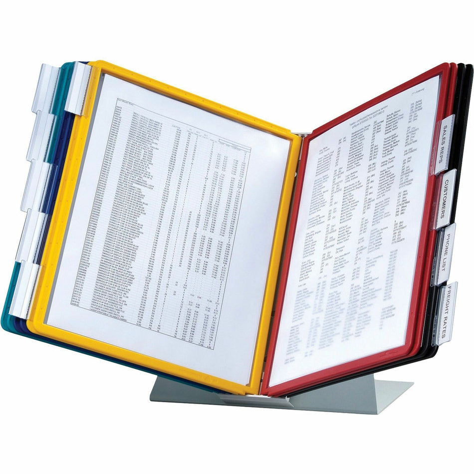 DURABLE Vario Desk Reference System - Desktop - 10 Panels - Support Letter 8.50" x 11" Media - Assorted - 1 Each