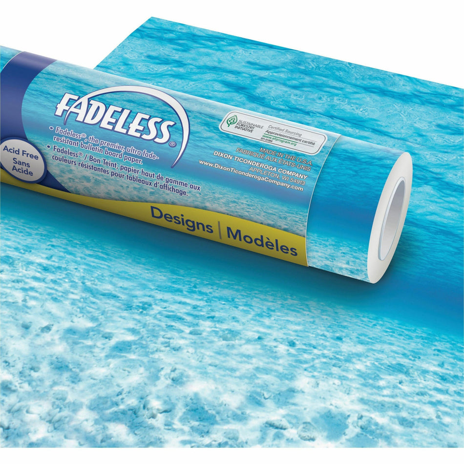 Fadeless Bulletin Board Art Paper - Bulletin Board, Display, Decoration, School, Home, Office Project, Art Project, Craft Project, Table Skirting - 2" Height x 48" Width x 50 ft Length - Blue - 1 Roll