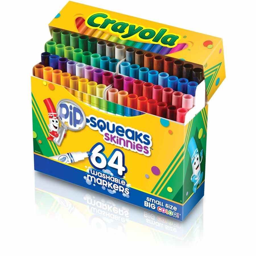Crayola Pip-Squeaks Washable Markers - Conical Marker Point - Washable - 64 / Set