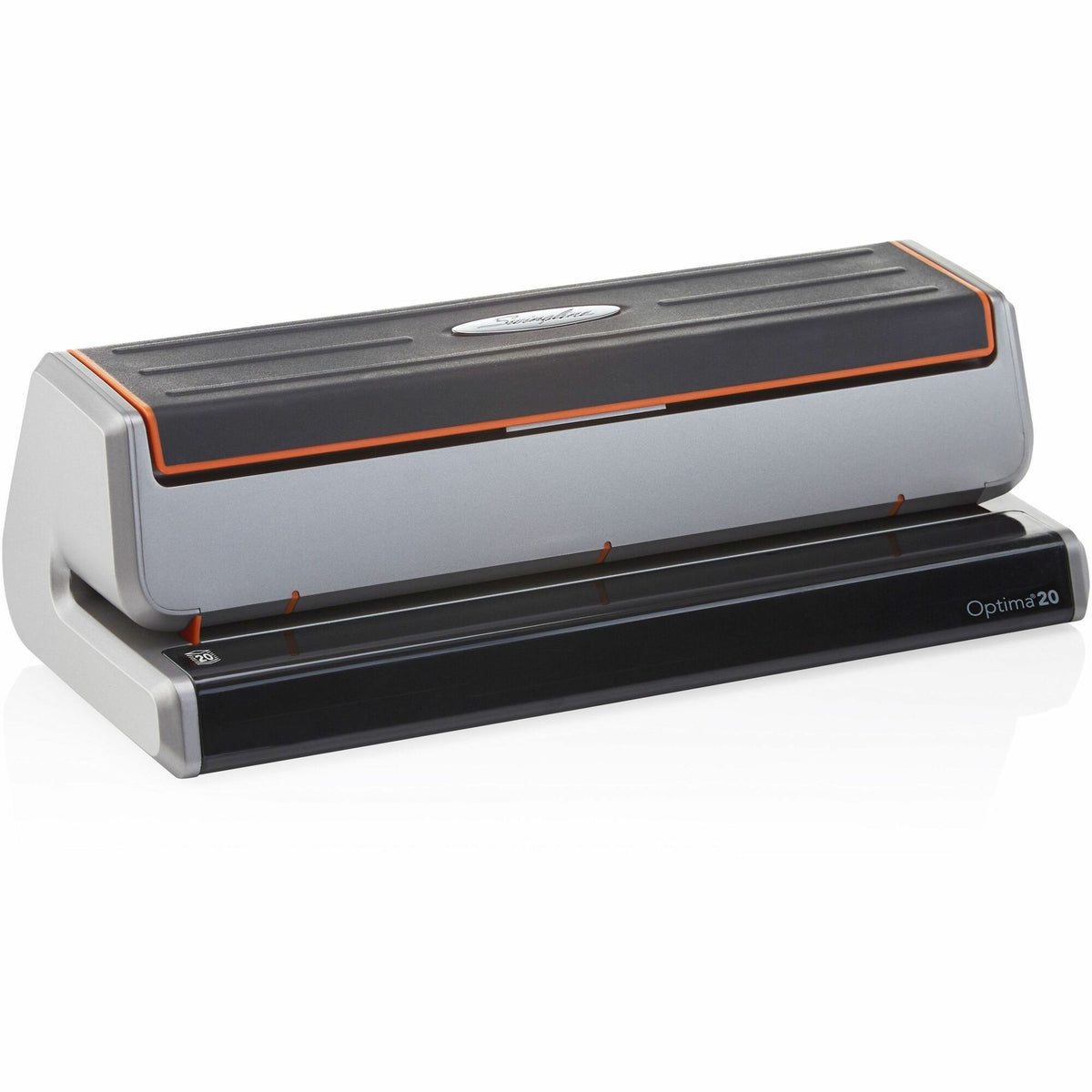 Swingline Optima 20 Electric Punch - 3 Punch Head(s) - 20 Sheet - 9/32" Punch Size - 5" Width x 11.5" Depth x 3.8" Height - Black, Silver, Translucent