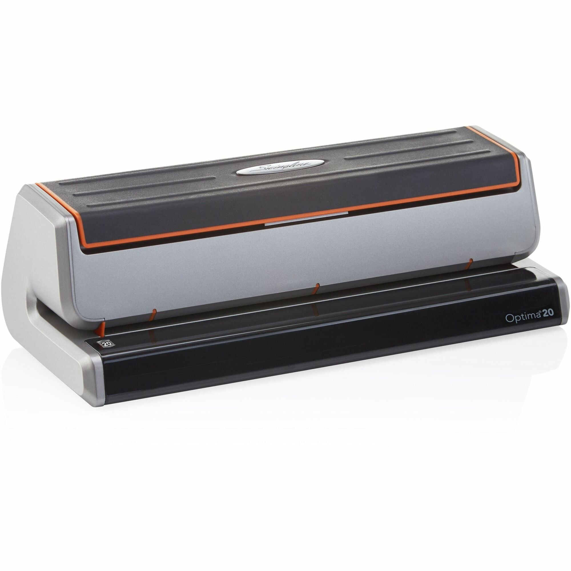 Swingline Optima 20 Electric Punch - 3 Punch Head(s) - 20 Sheet - 9/32" Punch Size - 5" Width x 11.5" Depth x 3.8" Height - Black, Silver, Translucent