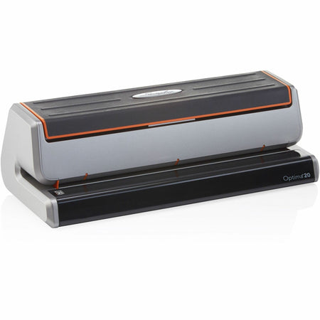 Swingline Optima 20 Electric Punch - 3 Punch Head(s) - 20 Sheet - 9/32" Punch Size - 5" Width x 11.5" Depth x 3.8" Height - Black, Silver, Translucent