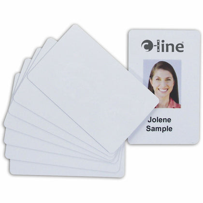 C-Line Graphics Quality PVC Cards - White 2.13’’ x 3.38’’ - 100 Pack - ID Badges & Supplies