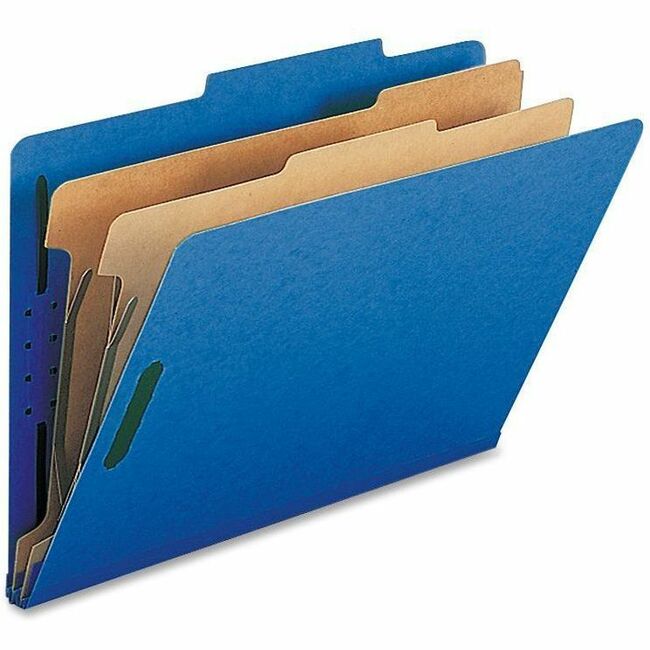 Nature Saver Legal Recycled Classification Folder - 8 1/2" x 14" - 2" for Folder - 2 Divider(s) - 25 pt. - Dark Blue - 100% Recycled - 10 / Box
