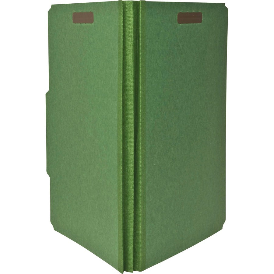 Nature Saver Letter Recycled Classification Folder - 8 1/2" x 11" - 2" for Folder - Top Tab Location - 1 Divider(s) - 25 pt. - Green - 100% Recycled - 10 / Box
