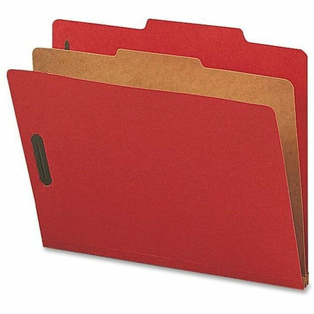 Nature Saver Letter Recycled Classification Folder - 8 1/2" x 11" - 2" for Folder - 1 Divider(s) - 25 pt. - Bright Red - 100% Recycled - 10 / Box