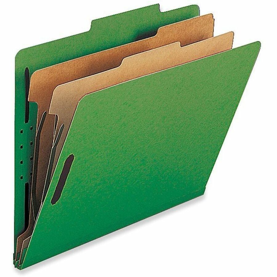 Nature Saver Legal Recycled Classification Folder - 8 1/2" x 14" - 2" for Folder - 2 Divider(s) - 25 pt. - Green - 100% Recycled - 10 / Box