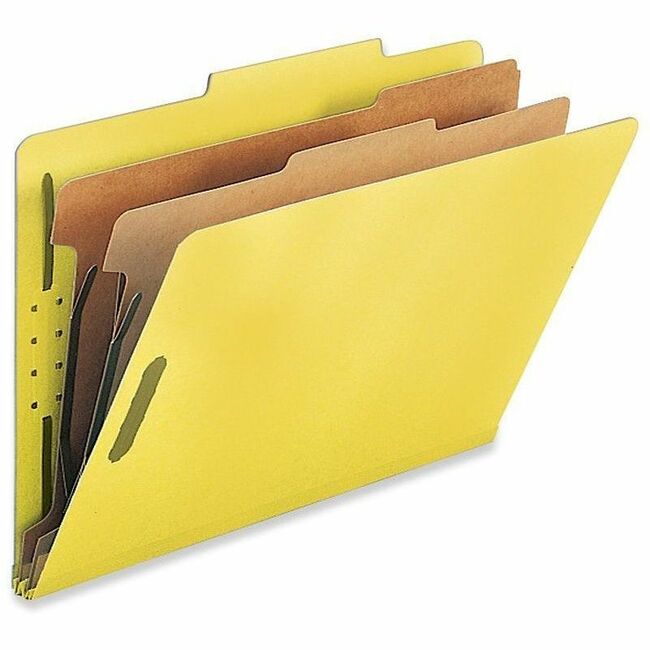 Nature Saver Legal Recycled Classification Folder - 8 1/2" x 14" - 2" for Folder - 2 Divider(s) - 25 pt. - Yellow - 100% Recycled - 10 / Box