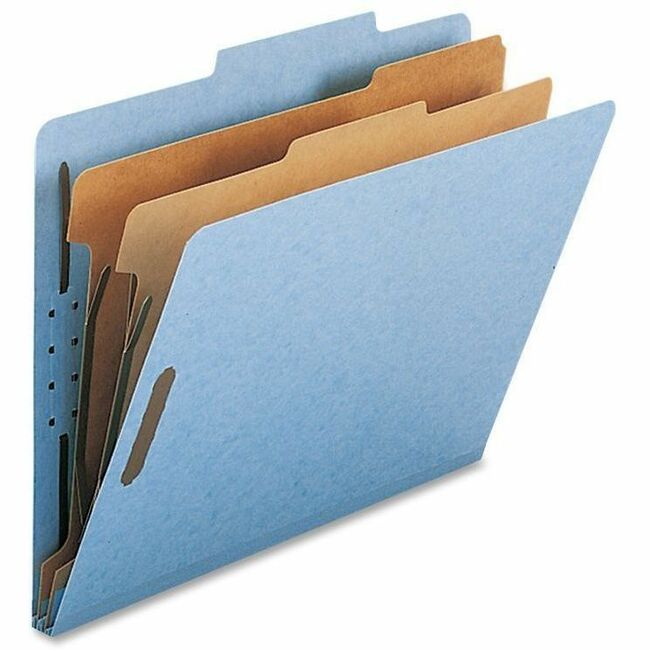 Nature Saver Letter Recycled Classification Folder - 8 1/2" x 11" - 2" for Folder - 2 Divider(s) - 25 pt. - Blue - 100% Recycled - 10 / Box