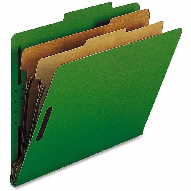 Nature Saver Letter Recycled Classification Folder - 8 1/2" x 11" - 2" for Folder - 2 Divider(s) - 25 pt. - Green - 100% Recycled - 10 / Box