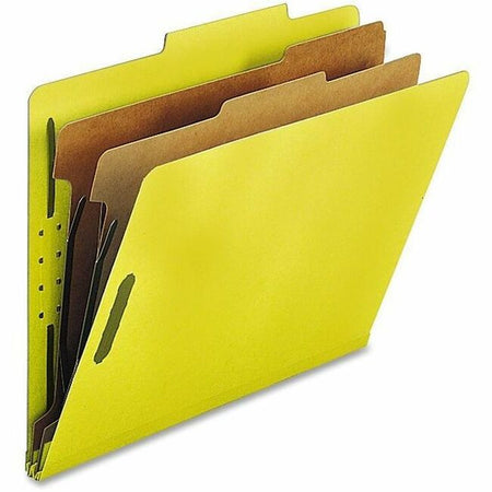 Nature Saver Letter Recycled Classification Folder - 8 1/2" x 11" - 2" Expansion - 2" for Folder - Top Tab Location - 2 Divider(s) - 25 pt. - Yellow - Eco-friendly, Durable - 100% Recycled - 10 / Box