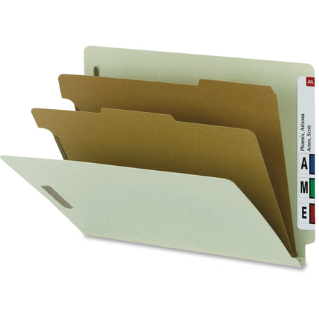 Nature Saver Letter Recycled Classification Folder - 8 1/2" x 11" - 2 Fastener(s) - 2" for Folder - 2 Divider(s) - 25 pt. - Gray - 100% Recycled - 10 / Box