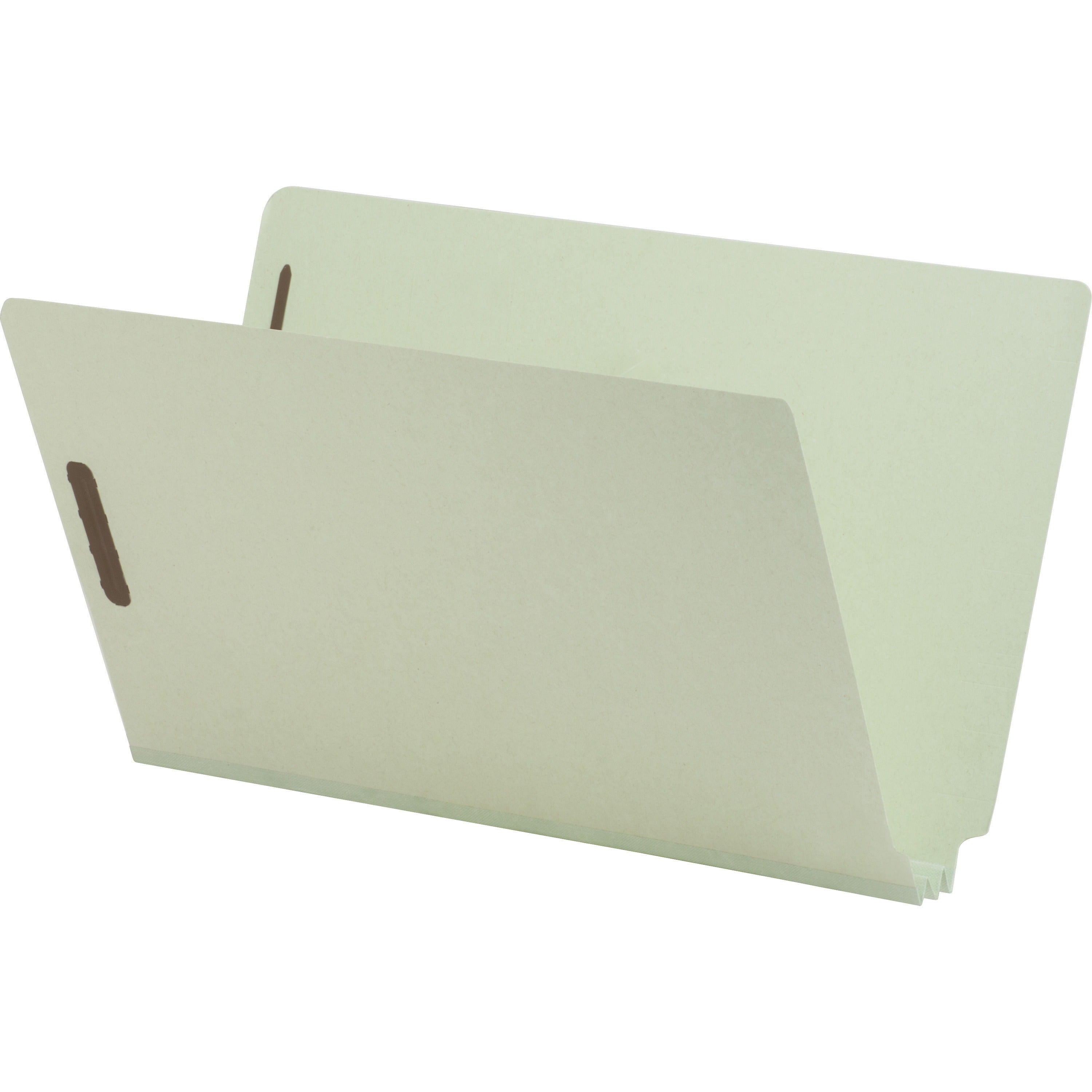 Nature Saver Legal Recycled End Tab File Folder - 8 1/2" x 14" - 2" Expansion - 2" for Folder - 25 pt. - Pressboard - Gray/Green - Tyvek Gusset - 100% Recycled - 25 / Box
