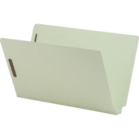 Nature Saver Legal Recycled End Tab File Folder - 8 1/2" x 14" - 2" Expansion - 2" for Folder - 25 pt. - Pressboard - Gray/Green - Tyvek Gusset - 100% Recycled - 25 / Box