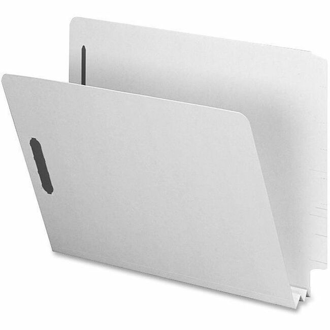 Nature Saver Letter Recycled End Tab File Folder - 8 1/2" x 11" - 2" Expansion - 25 pt. - Pressboard - Gray/Green - Tyvek Gusset - 100% Recycled - 25 / Box