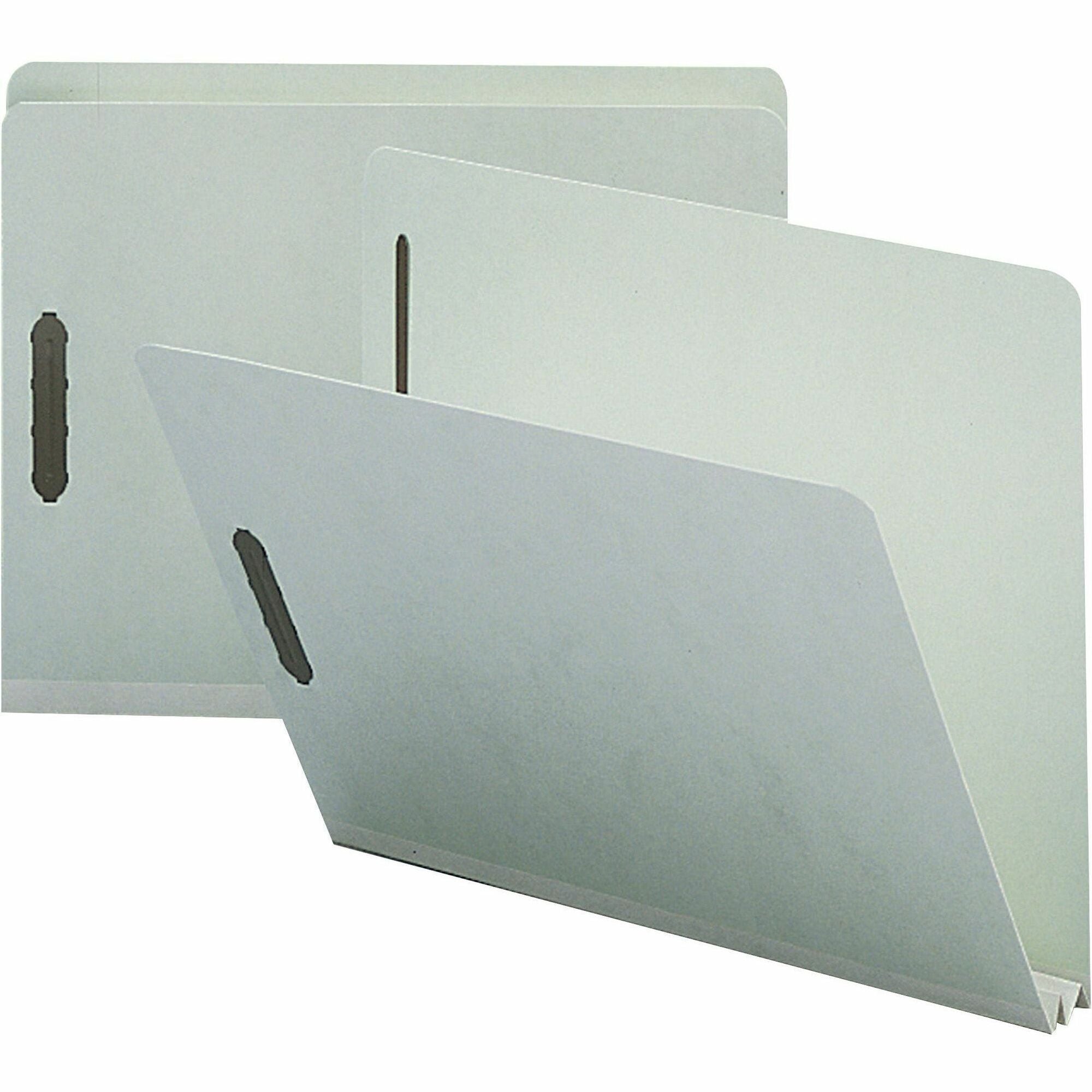 Nature Saver Letter Recycled Fastener Folder - 8 1/2" x 11" - 2" Expansion - 2 Fastener(s) - 2" for Folder - 25 pt. - Pressboard, Tyvek - Gray - 100% Recycled - 25 / Box
