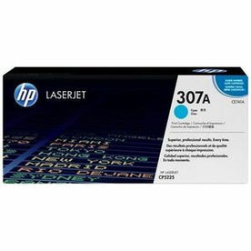 HP 307A (CE741A) Original Laser Toner Cartridge - Single Pack - Cyan - 1 Each - Large